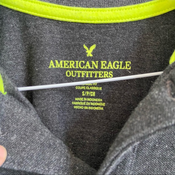 American Eagle Grey Polo T-shirt - Picture 2 of 3